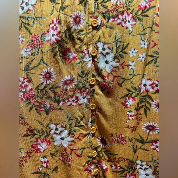 BOG Floral milkmaid Maxi 2 piece Set Yellow Peasant Boho Coquette Festive NEW - Picture 9 of 9